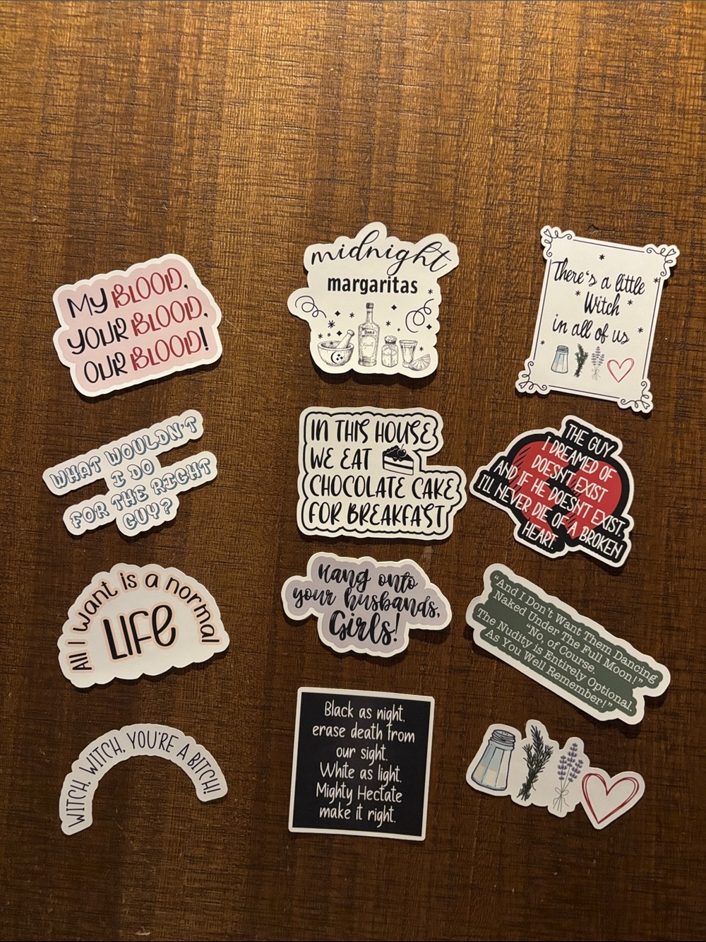 Practical Magic inspired sticker set